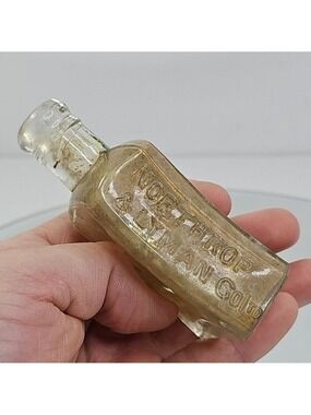 Northrop & Lyman Co Ltd Canadian Hair Dye Bottle Clear, Curved, Rare!